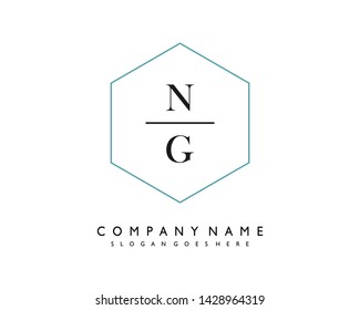 initials letter NG handwriting logo vector template