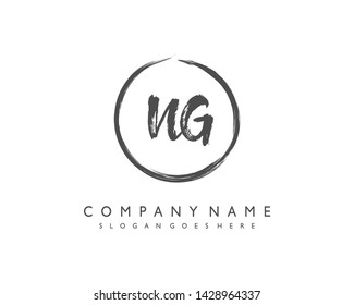 initials letter NG handwriting logo vector template