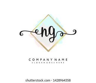 initials letter NG handwriting logo vector template
