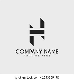 initials letter NH for logo design