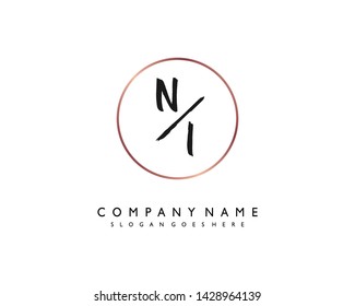 initials letter NI handwriting logo vector template