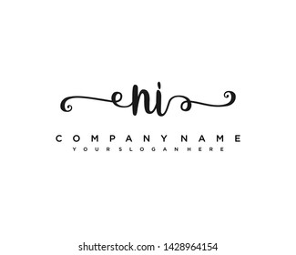 initials letter NI handwriting logo vector template