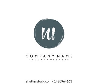 initials letter NI handwriting logo vector template