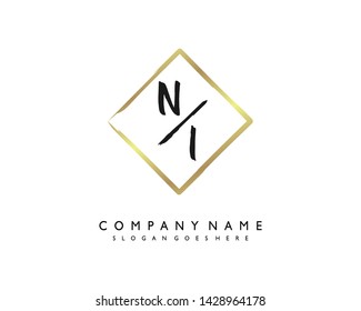 initials letter NI handwriting logo vector template