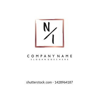 initials letter NI handwriting logo vector template