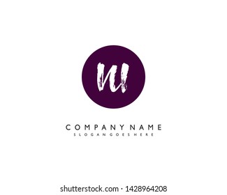 initials letter NI handwriting logo vector template