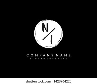 initials letter NI handwriting logo vector template