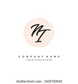 initials letter NI handwriting logo vector template
