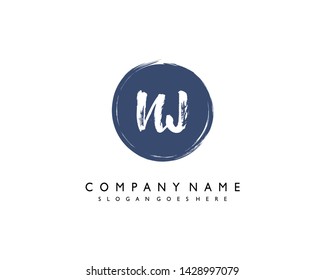 initials letter NJ handwriting logo vector template