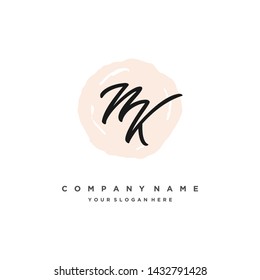 initials letter NK handwriting logo vector template