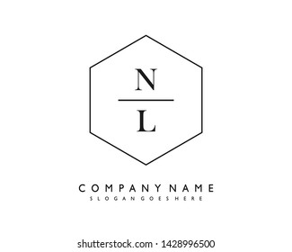 initials letter NL handwriting logo vector template