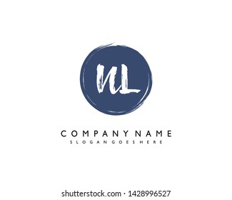 initials letter NL handwriting logo vector template