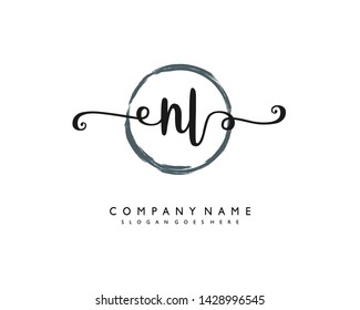 initials letter NL handwriting logo vector template