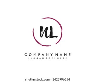 initials letter NL handwriting logo vector template