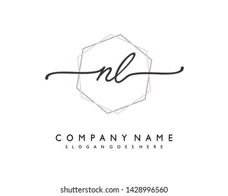 initials letter NL handwriting logo vector template