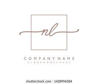 initials letter NL handwriting logo vector template