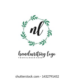 initials letter NL handwriting logo vector template