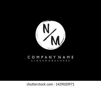 initials letter NM handwriting logo vector template
