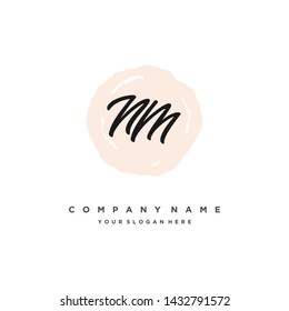 initials letter NM handwriting logo vector template