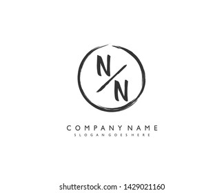 initials letter NN handwriting logo vector template