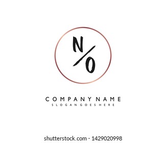 initials letter NO handwriting logo vector template