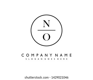 initials letter NO handwriting logo vector template