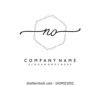 initials letter NO handwriting logo vector template