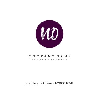 initials letter NO handwriting logo vector template