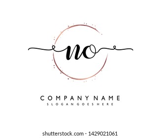 initials letter NO handwriting logo vector template