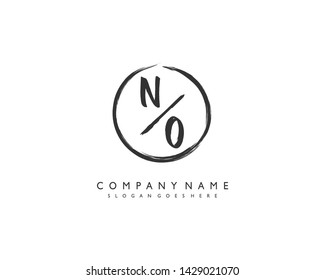 initials letter NO handwriting logo vector template