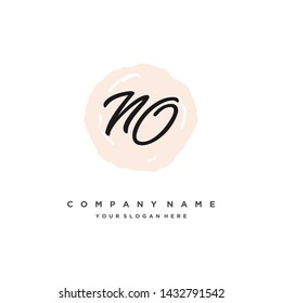 initials letter NO handwriting logo vector template