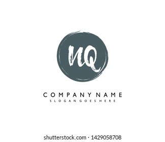 initials letter NQ handwriting logo vector template