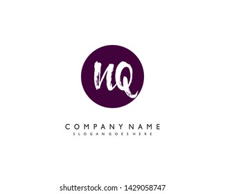 initials letter NQ handwriting logo vector template