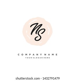 initials letter NS handwriting logo vector template