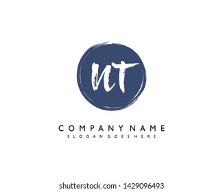 initials letter NT handwriting logo vector template