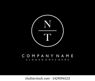 initials letter NT handwriting logo vector template