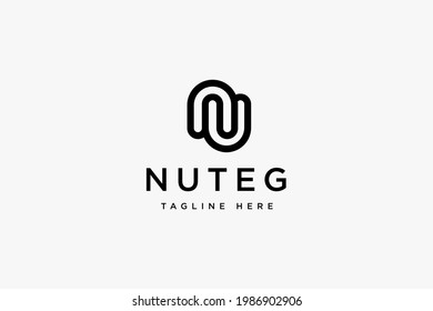 Initials letter NU logo design vector illustration. Letter NU suitable for business fashion company logos.