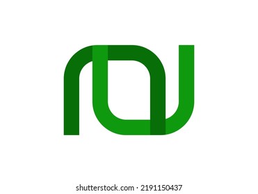 Initials Letter NU Logo design for company logo