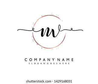 initials letter NV handwriting logo vector template