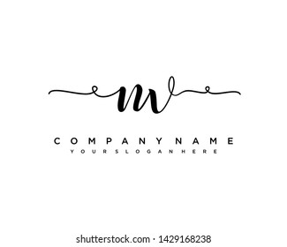 initials letter NV handwriting logo vector template