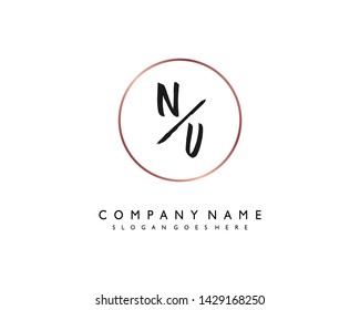 initials letter NV handwriting logo vector template