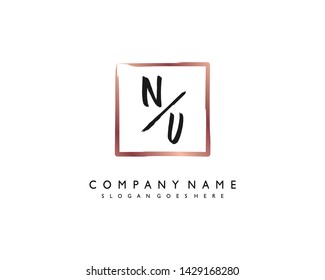 initials letter NV handwriting logo vector template