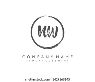 initials letter NW handwriting logo vector template