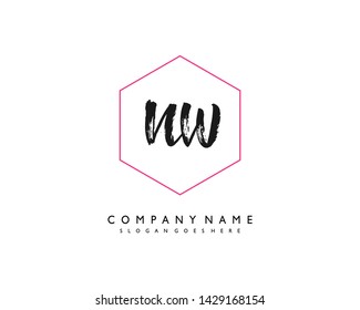 initials letter NW handwriting logo vector template