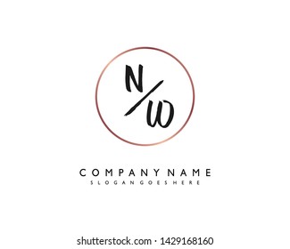 initials letter NW handwriting logo vector template