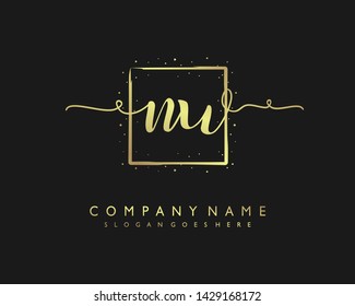 initials letter NW handwriting logo vector template