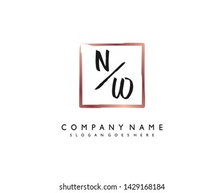 initials letter NW handwriting logo vector template