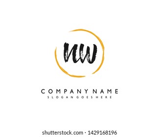 initials letter NW handwriting logo vector template