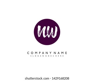 initials letter NW handwriting logo vector template