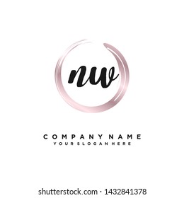 initials letter NW handwriting logo vector template